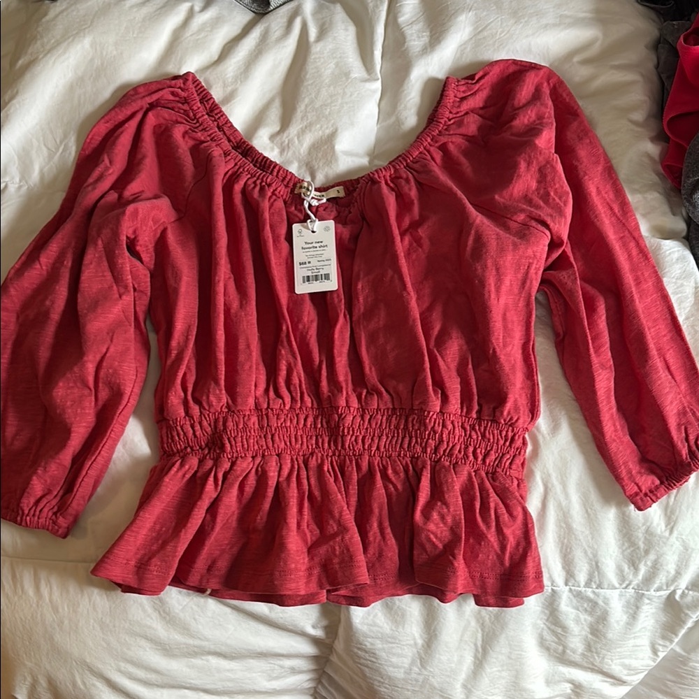 Women's Marine Layer NWT S Red Smocked Top